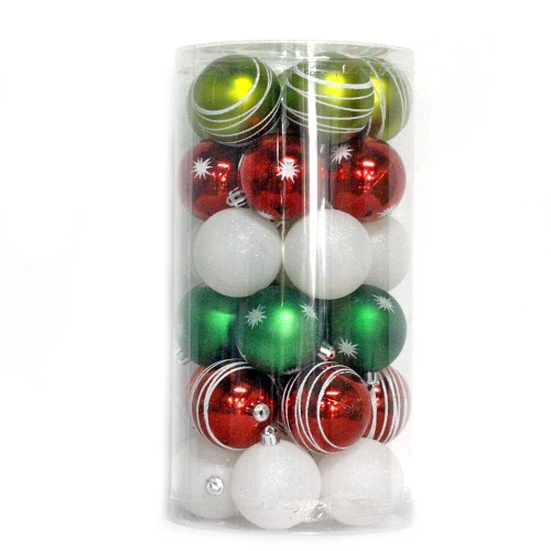 Hot selling plastic hand-painted christmas ball ornament