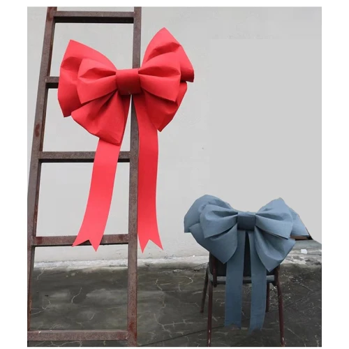 China Large Christmas bow for xmas tree wreath decoration Big Bows outdoor door hanging 60*75cm manufacturer