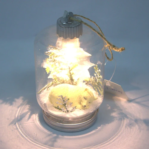 Ornamental Xmas Lighted Glass Christmas Hanging Ornament