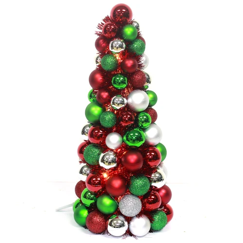 China Plated colorful Plastic Ball Christmas tree wraped Tinsel manufacturer
