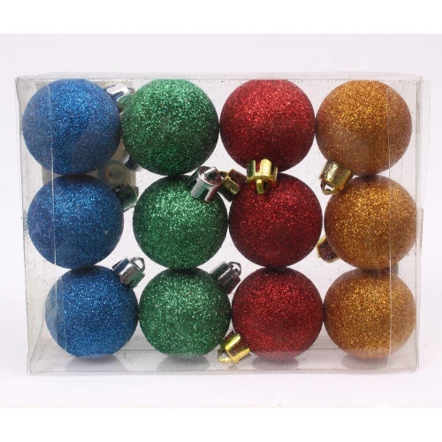 Promotional salable plastic hanging Christmas glitter ball