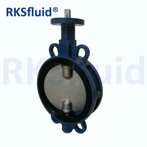 Double half shaft butterfly valve wafer type half stem valve