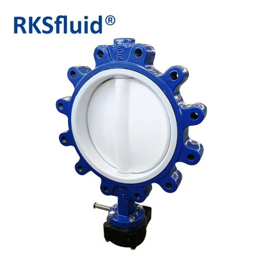 RKSfluid中文阀门晶片饰板型PTFE衬里SS CI DI DI蝶阀齿轮