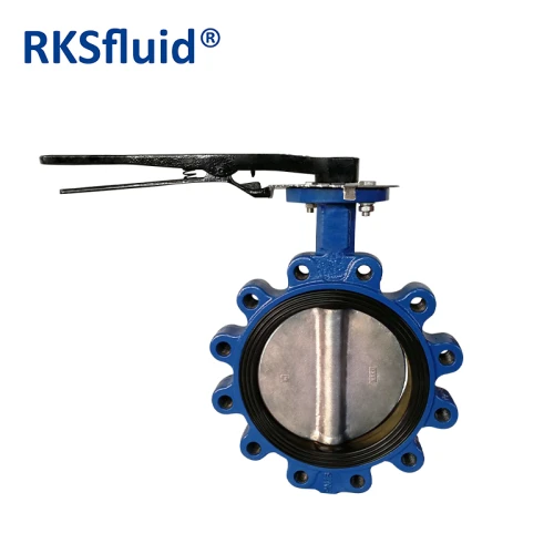 RKSfluid DN200 PN16 Manufacturing Ductile Cast Iron Lug Type Manual Butterfly Valve Price