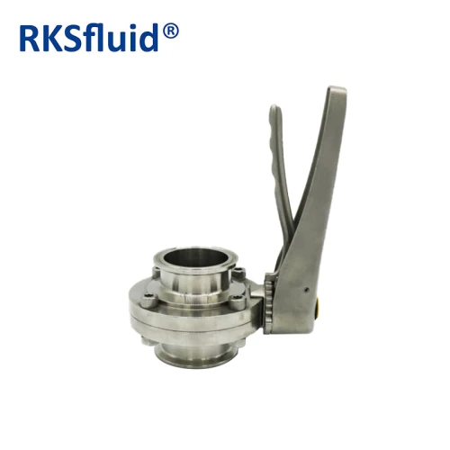 中国 RKSfluidステンレス鋼304 316L 2インチ手動/空気圧作動衛生蝶バルブ メーカー