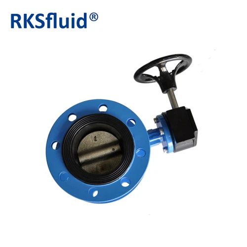 Resilient Seat Double Flanged Double Eccentric Butterfly Valve with Gearbox and Handwheel