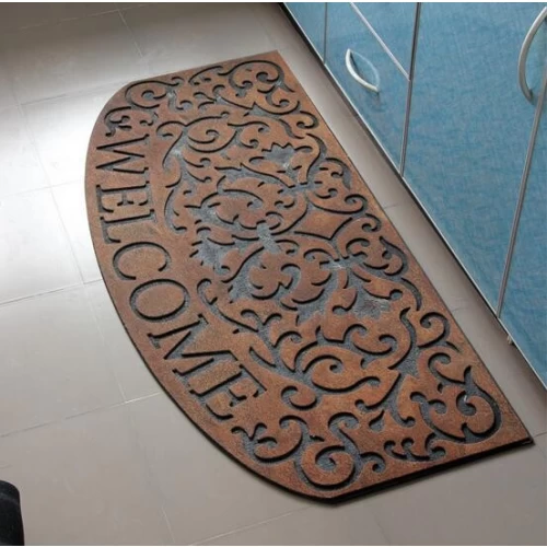 Die Cut Design Recycle Rubber Door Mat, Irregular Shape Recycle Rubber