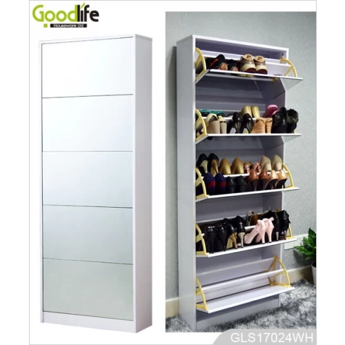Full length mirror shoe storage for home