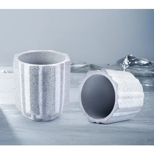 Modern vertical cement candle jar luxury concrete candle vessel
