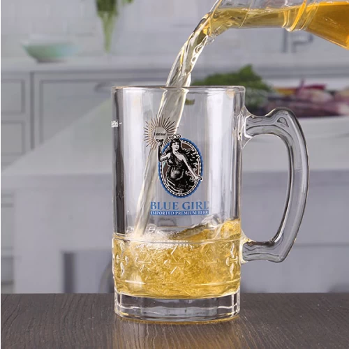 Custom printed beer glasses 15 oz bar beer vessels cheap beer mug with ...