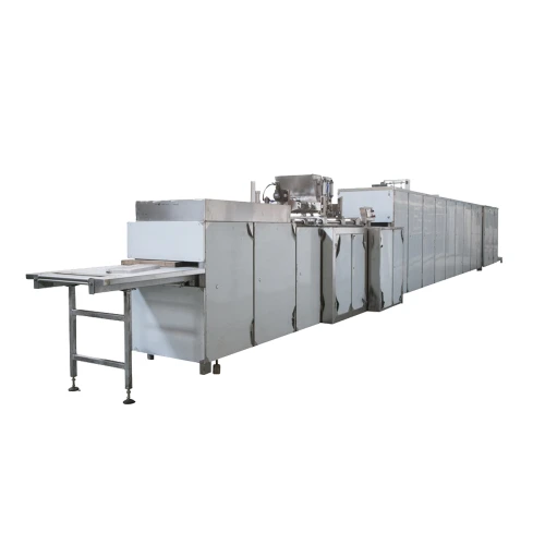 full automatic nuts chocolate bar depositing production line center filling chocolate moulding making machines