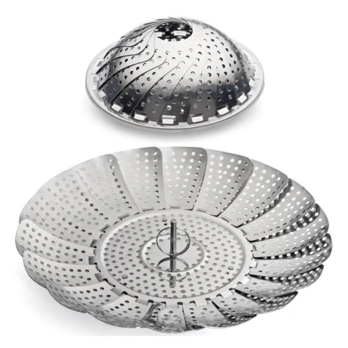China 100% Stainless Steel Premium Vegetable Kitchen Deluxe Steamer Basket manufacturer