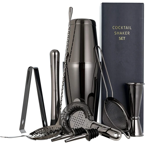 China 11 Pcs Stainless Steel Bartender Kit Cocktail Shaker Set manufacturer