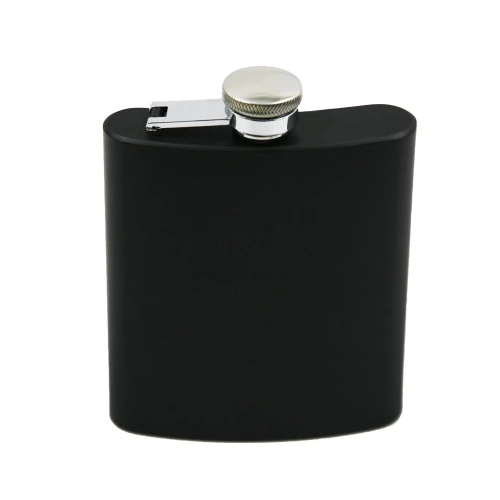 China 8oz Stainless Steel Hip Flask Black Pocket Bottle for Whiskey Liquor EB-HF007 manufacturer