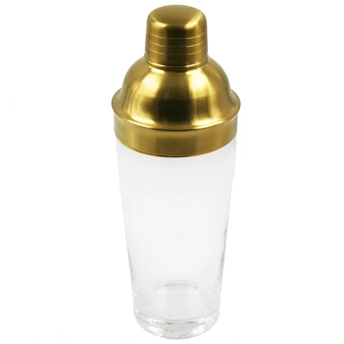 Goldplated stainless steel cocktail shaker Glass shaker