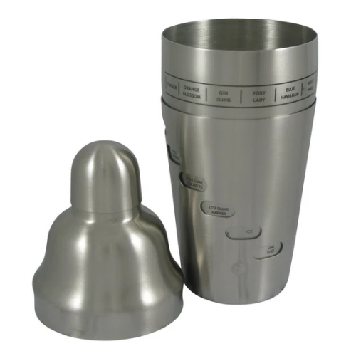 China Stainless Steel Cocktail Shaker with Bartending Mixing Recipes manufacturer