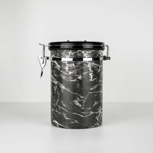 China Stainless Steel Marble Grain Coffee Canister manufacturer
