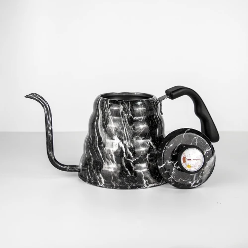 China Stainless Steel Marble Grain Drip Kettle Hand Pot With Thermometer manufacturer