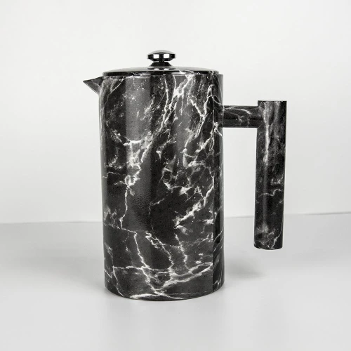 China Stainless Steel Marble Grain French Press Coffee Maker manufacturer
