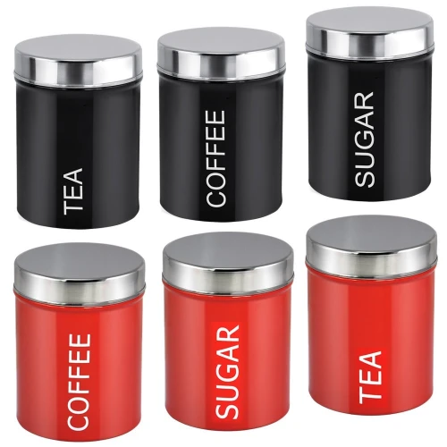 China Stainless steel canister set with lid and colorful powder coating manufacturer