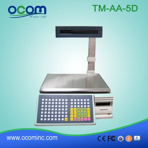 Electronic platform weighing machine with barcode printing