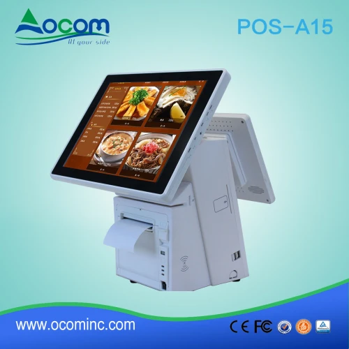 15.6 inch I3 I5 RFID MSR touch pos terminal all in one with printer