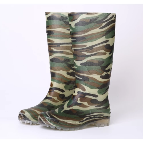 Non safety camouflage pvc rain boots