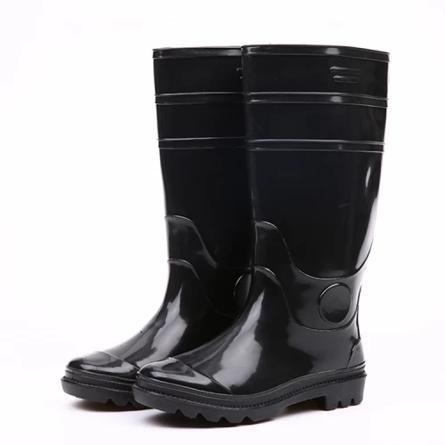 cheap black shiny pvc rain boots