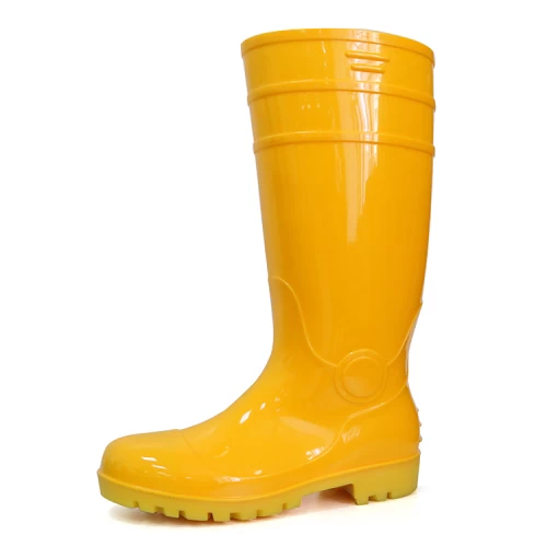 yellow steel toe cap safety wellington boots for men