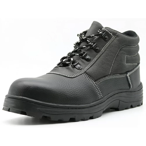 Black genuine leather oil acid resistant steel toe prevent puncture ...