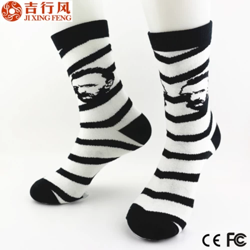 The popular styles of unique head pattern knitting cotton men socks