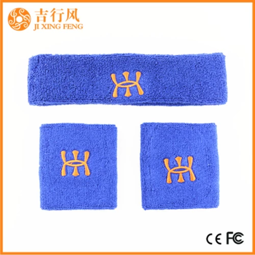 Baumwolle Handtuch Armband und Stirnband Hersteller Großhandel benutzerdefinierte Stickerei Logo Armband und Stirnband