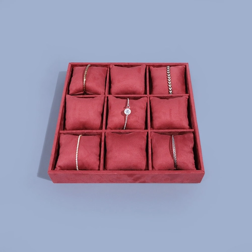 China customize luxury suede pillow tray jewelry display tray bracelet bangle display tray pillow  manufacturer