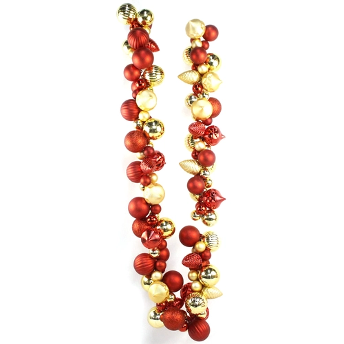 Senmasine – guirlandes de boules rouges de 6 pieds, fournitures de fête de noël, décoration suspendue pour l'intérieur et l'extérieur du bureau et de la maison