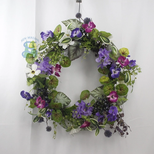 Senmasine 22 inch lente bloemenkrans met verschillende kunstmatige bladeren bloemen voordeur hangende decoratie