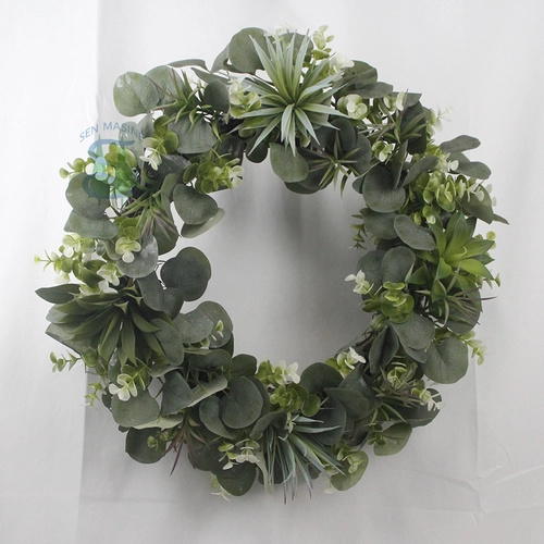 Senmasine 24 inch kunstmatige eucalyptuskransen voor voordeur hangende lente zomergroen decoratie