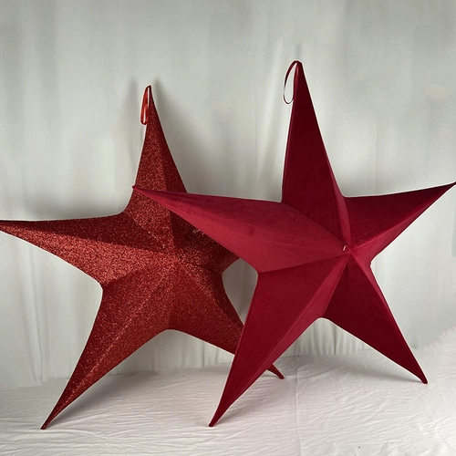 Chine Plusieurs couleurs Géant en velours étoile pliable pour la fête de Noël Mur de Noël Décoration suspendue grande étoile brillante fabricant