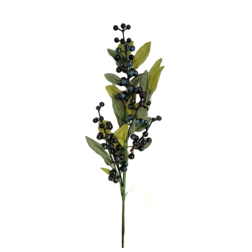 Senmasine – pics à baies bleues, pour la maison, fête, mariage, feuilles artificielles décoratives