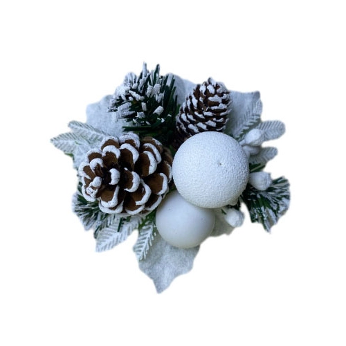 Senmasine – pics de noël givrés pour bricolage, décorations de couronne de noël, Branches d'aiguilles de pin floquées de neige