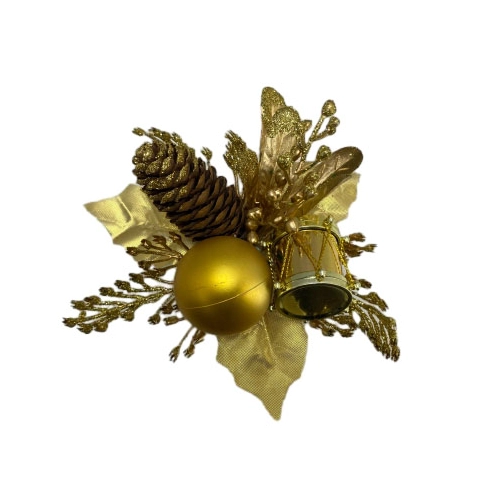 Senmasine glitter kerstprikkers ornamenten met kunstmatige bladeren dennenappel kerst DIY-decoratie