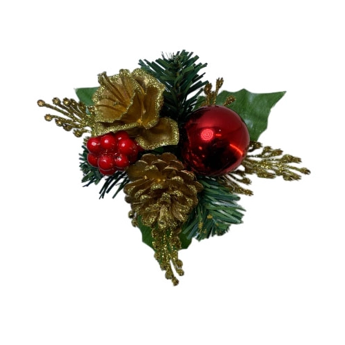 Senmasine rode kerstornamentballen met glittertak kunstmatige bladeren kerst DIY-decoratie