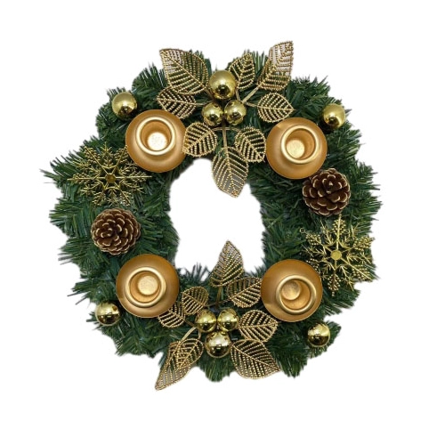 Ghirlanda di fiori con candeliere Senmasine da 30 cm con sfera di pigna di stella di Natale per porta d'ingresso, decorazioni natalizie
