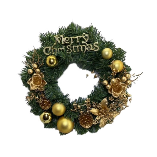 Senmasine ghirlanda di decorazioni natalizie da 30 cm con sfera di pigna glitterata da appendere alla porta della festa di Natale