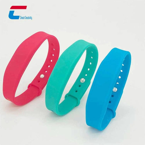 RFID Silicone Wristband Adjustable NFC RFID Ticket Wristband Wholesale