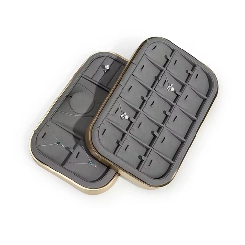 China Metal jewelry ring earring multifunctional microfiber inner chinese supplier display tray manufacturer