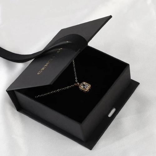 Ribbon tie flap magnet jewelry ring accessorios packaging gift carboard paper box natural style