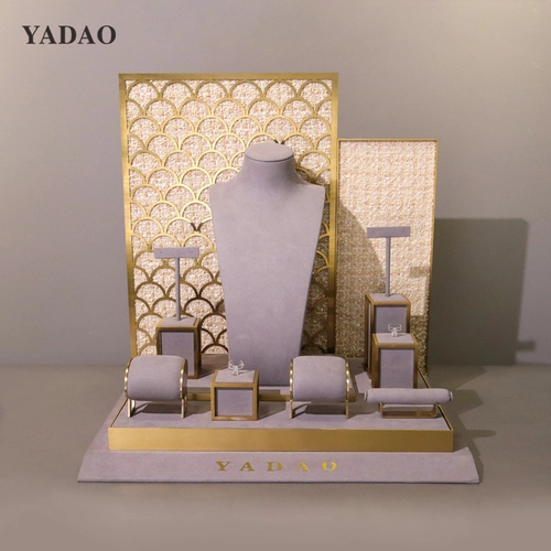 China customize luxury window jewelry display counter jewelry display props fine jewelry display set manufacturer