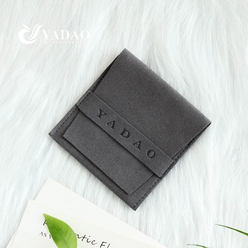 gray color microfiber pouch bag flap belt design jewelry packaging pouch bag pack jewels