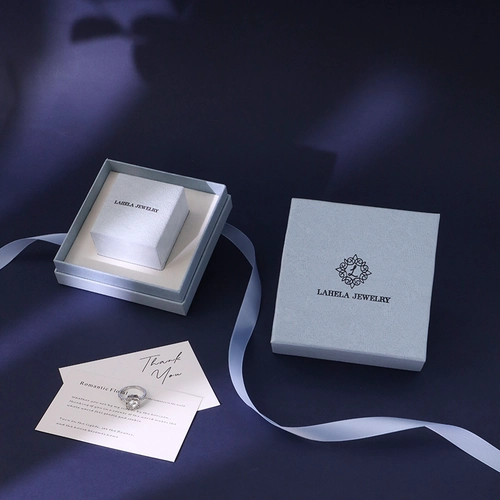 China customize blue color cardboard gift packaging box ring box plastic box jewelry packaging gift box manufacturer