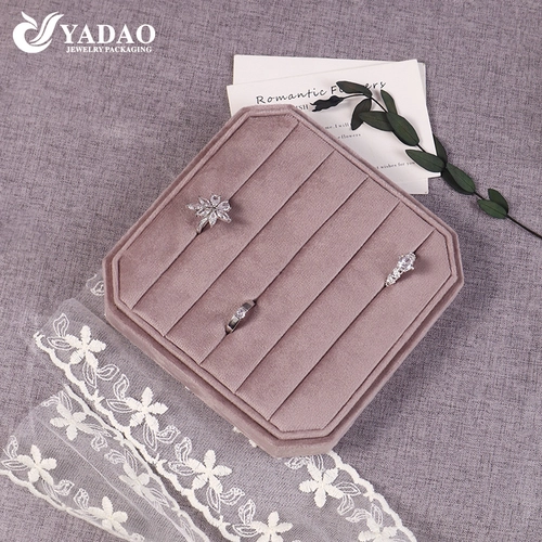 octagonal shape soft slot jewelry tray velvet tray display ring earrings